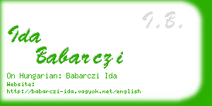 ida babarczi business card